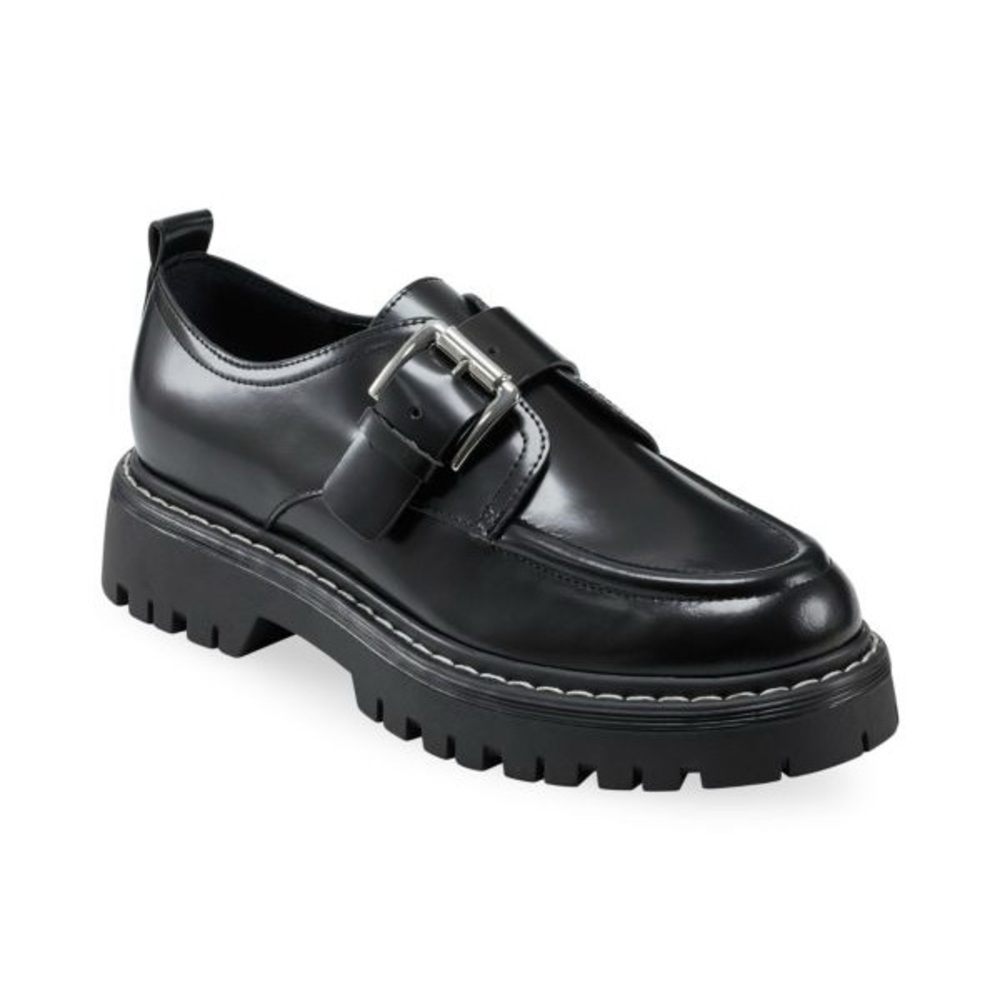 MARC FISHER Tarla Leather Lugged-Sole Loafers 8